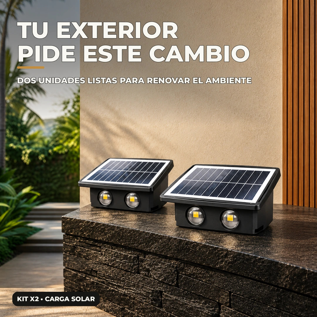 Kit X2 de lámparas solares negras para exterior