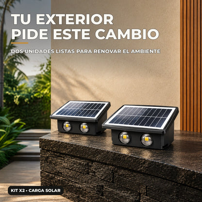 Kit X2 de lámparas solares negras para exterior